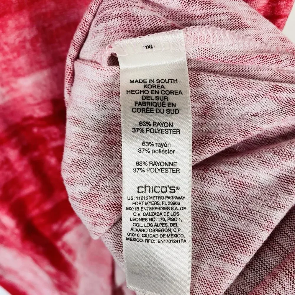 Chico's T-Shirt XL 3 16 Pink Weekends Short Sleeve Tee Top - Picture 6 of 7
